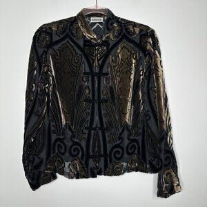 Chicos Design Velvet Burnout Topper Asian Inspired